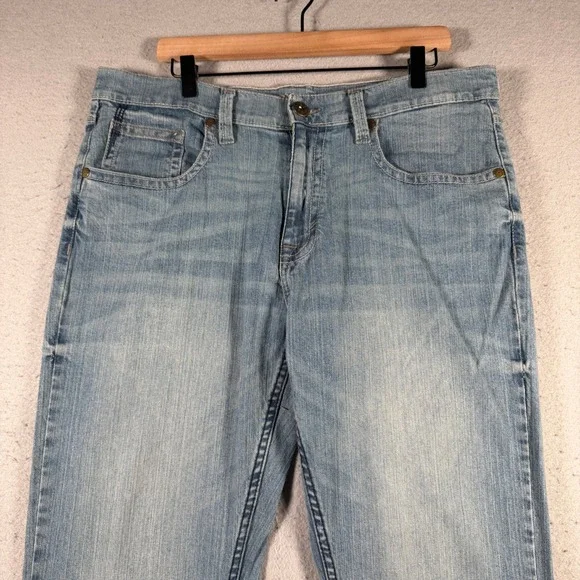 Cody James Mens Light Wash Bootcut Denim Jeans CJSP20J09 Blue 36W x 34L - Picture 3 of 14